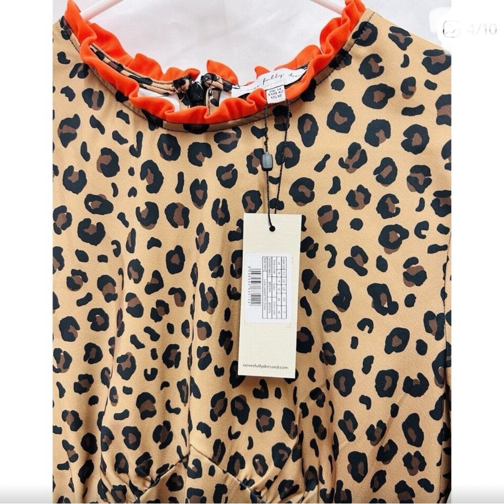 NEVER FULLY DRESSED LEOPARD PATTERN LONG SLEEVE D… - image 4